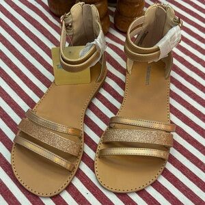 Shimmering Rose Gold Kids Sandals